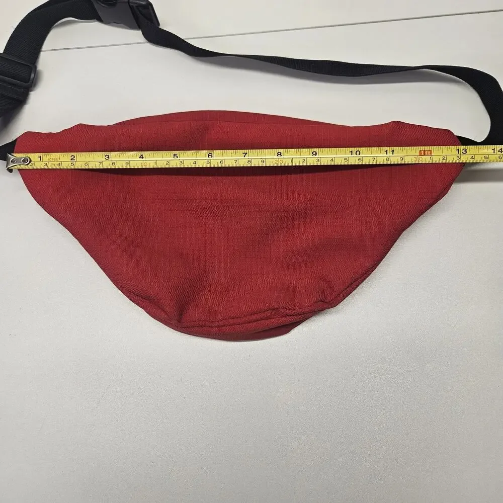 JANSPORT RED Fanny Pack Belt Buckle Bag 2-Zipper Pocket